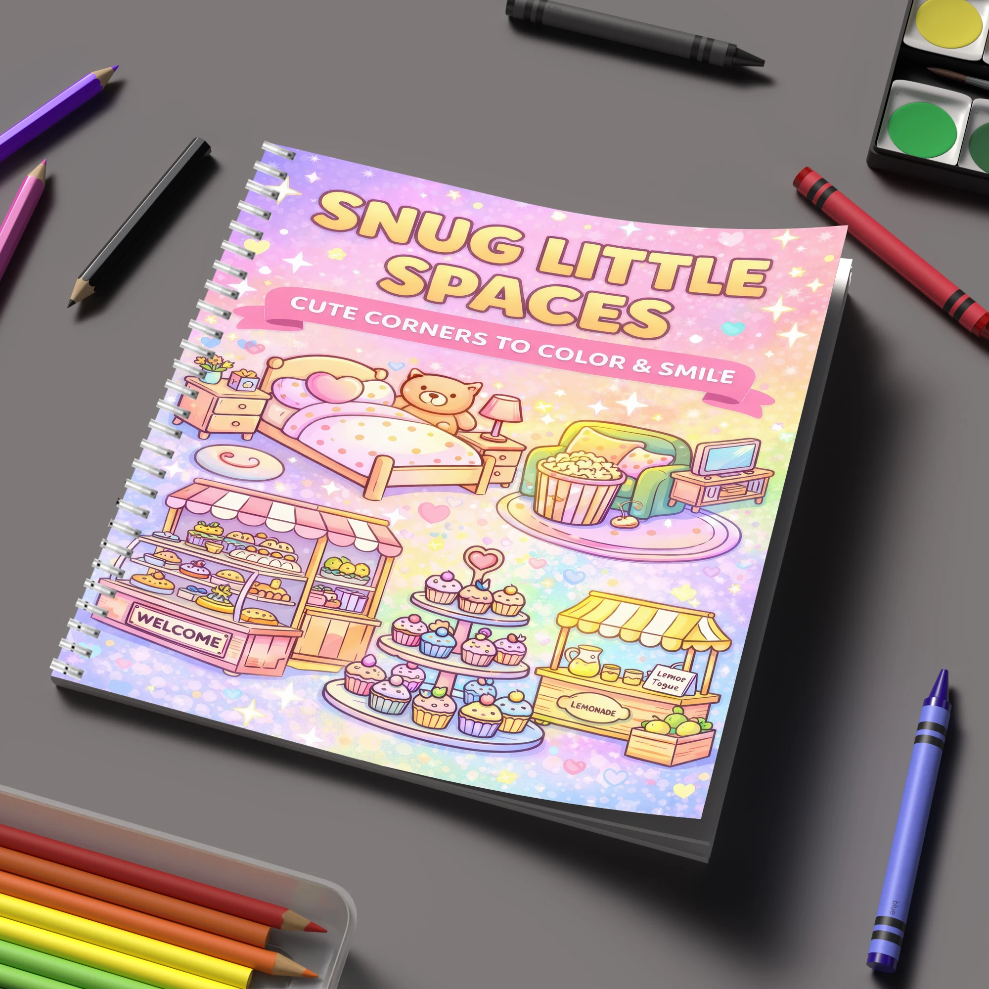 School Supplies - Libro da colorare Little Spaces per